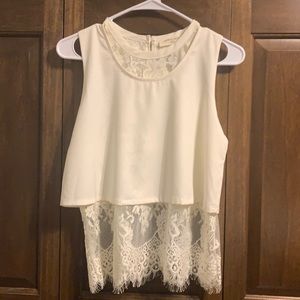 ✨Host Pick✨NWOT Cream Ivory Steampunk Vintage Boho Sleeveless Blouse